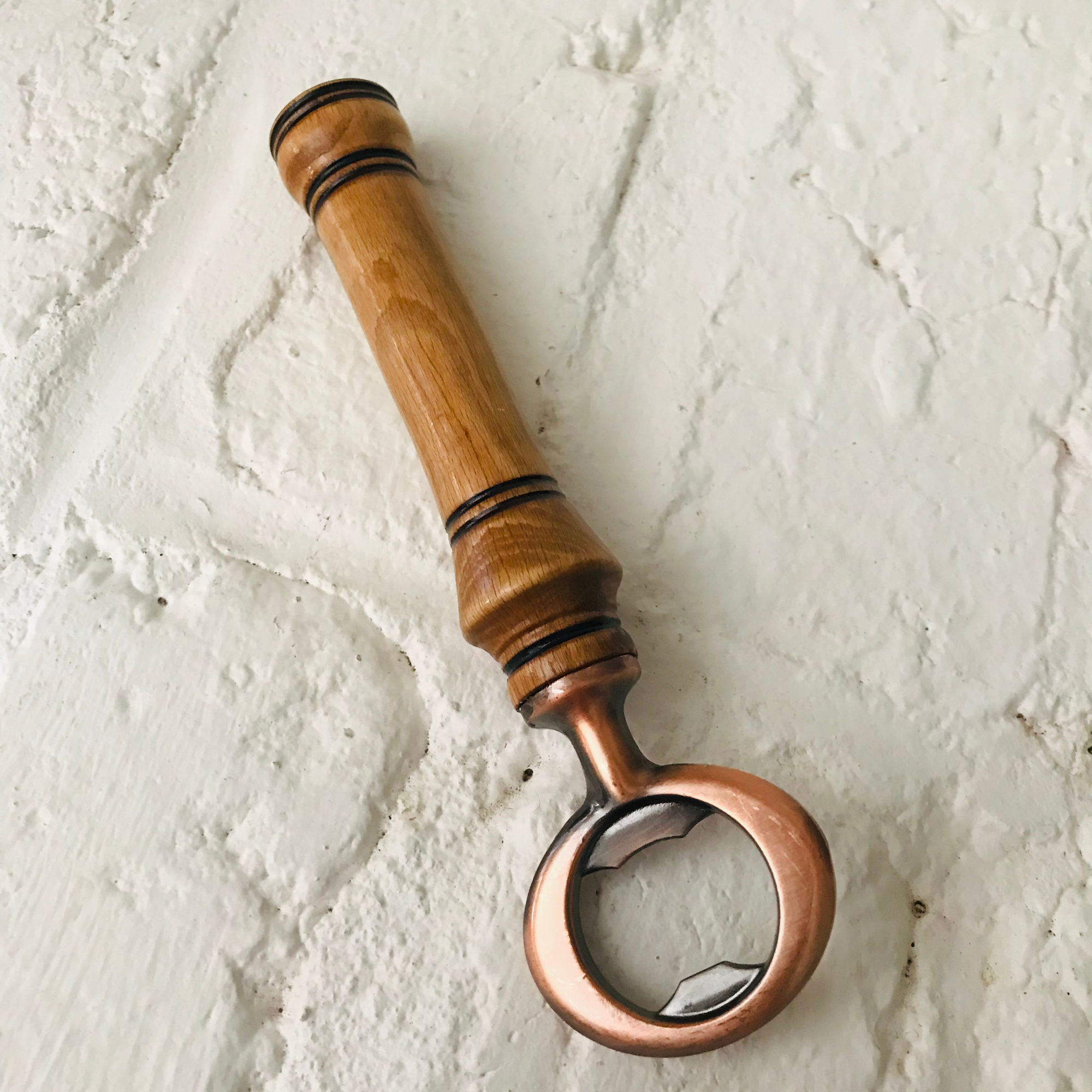 Hand-Turned Wooden Bottle Opener | Beechwood & Copper