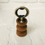 Hand-Turned Bartop Bottle Opener | Beechwood & Bronze