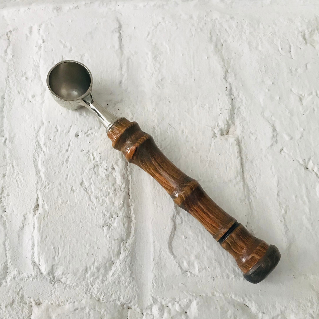 Hand-Turned Wooden Coffee Scoop | Beechwood & Silver