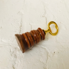 Hand-Turned Bartop Bottle Opener | Beechwood & Gold