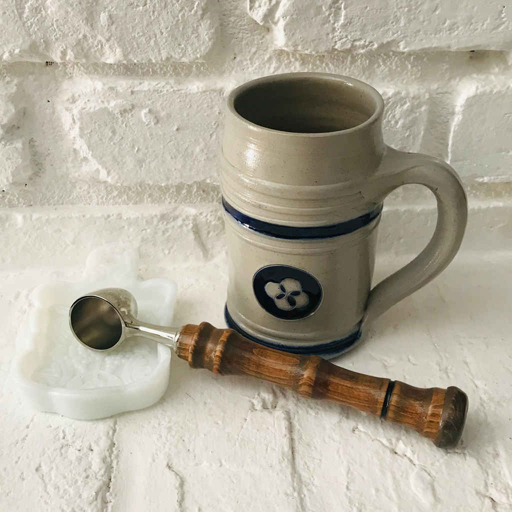 Hand-Turned Wooden Coffee Scoop | Beechwood & Silver