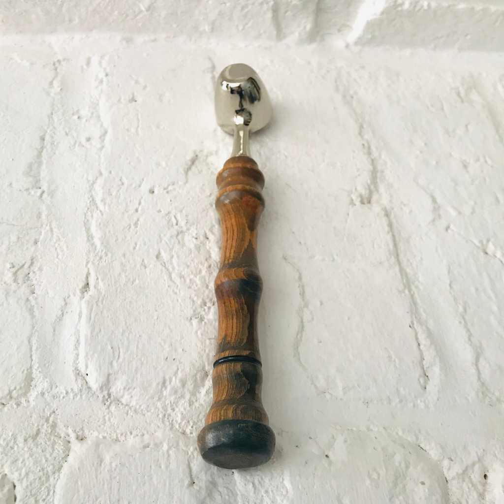 Hand-Turned Wooden Coffee Scoop | Beechwood & Silver