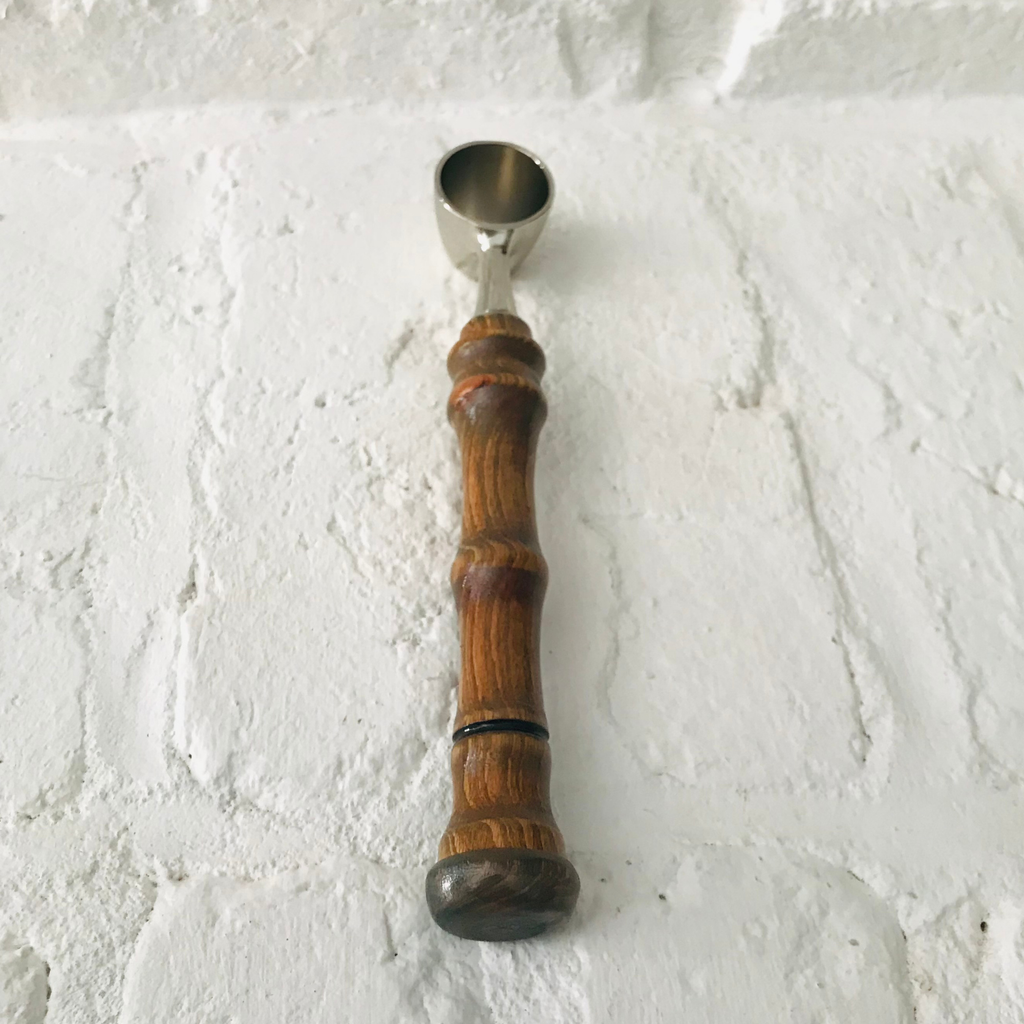 Hand-Turned Wooden Coffee Scoop | Beechwood & Silver