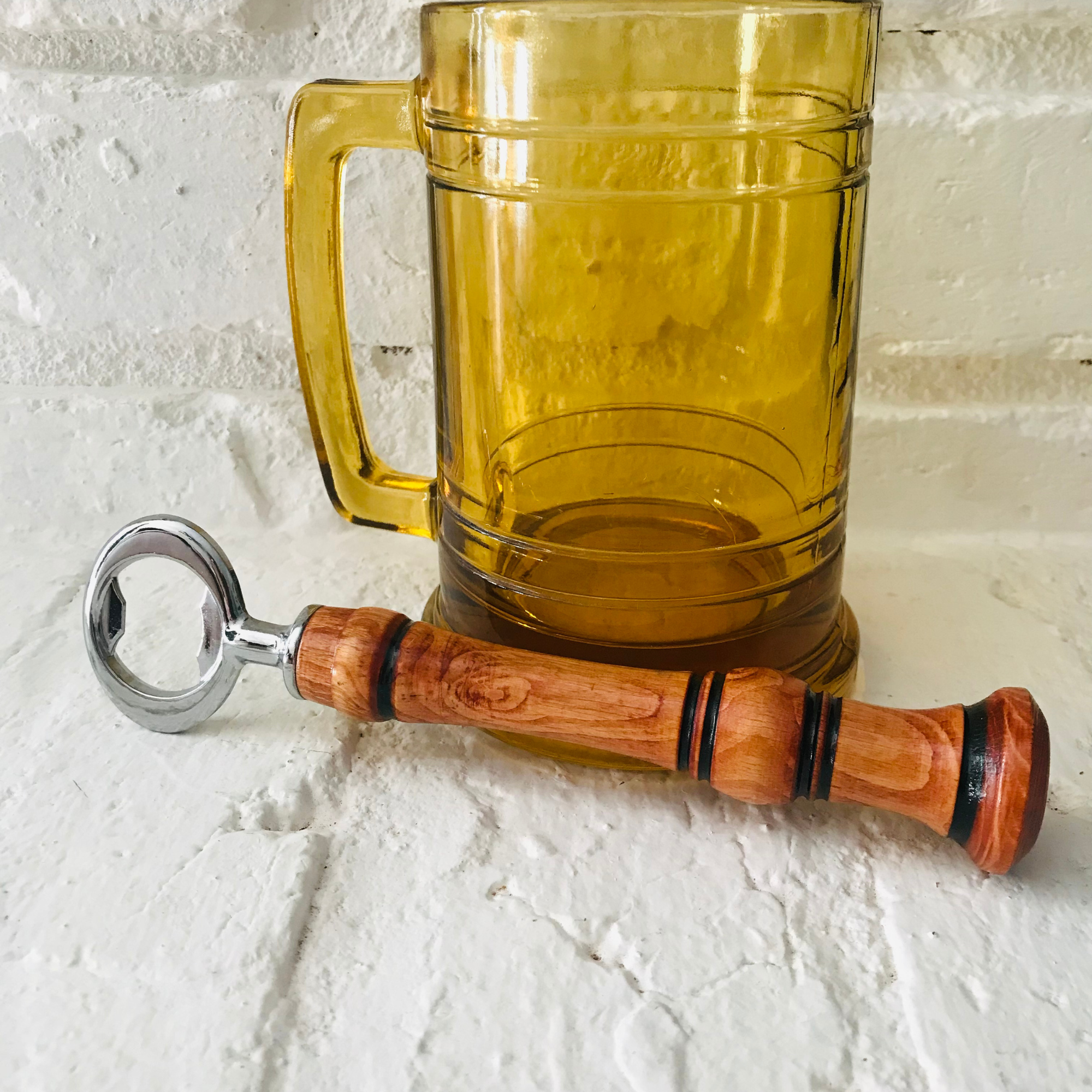 Hand-Turned Wooden Bottle Opener | Beechwood & Silver