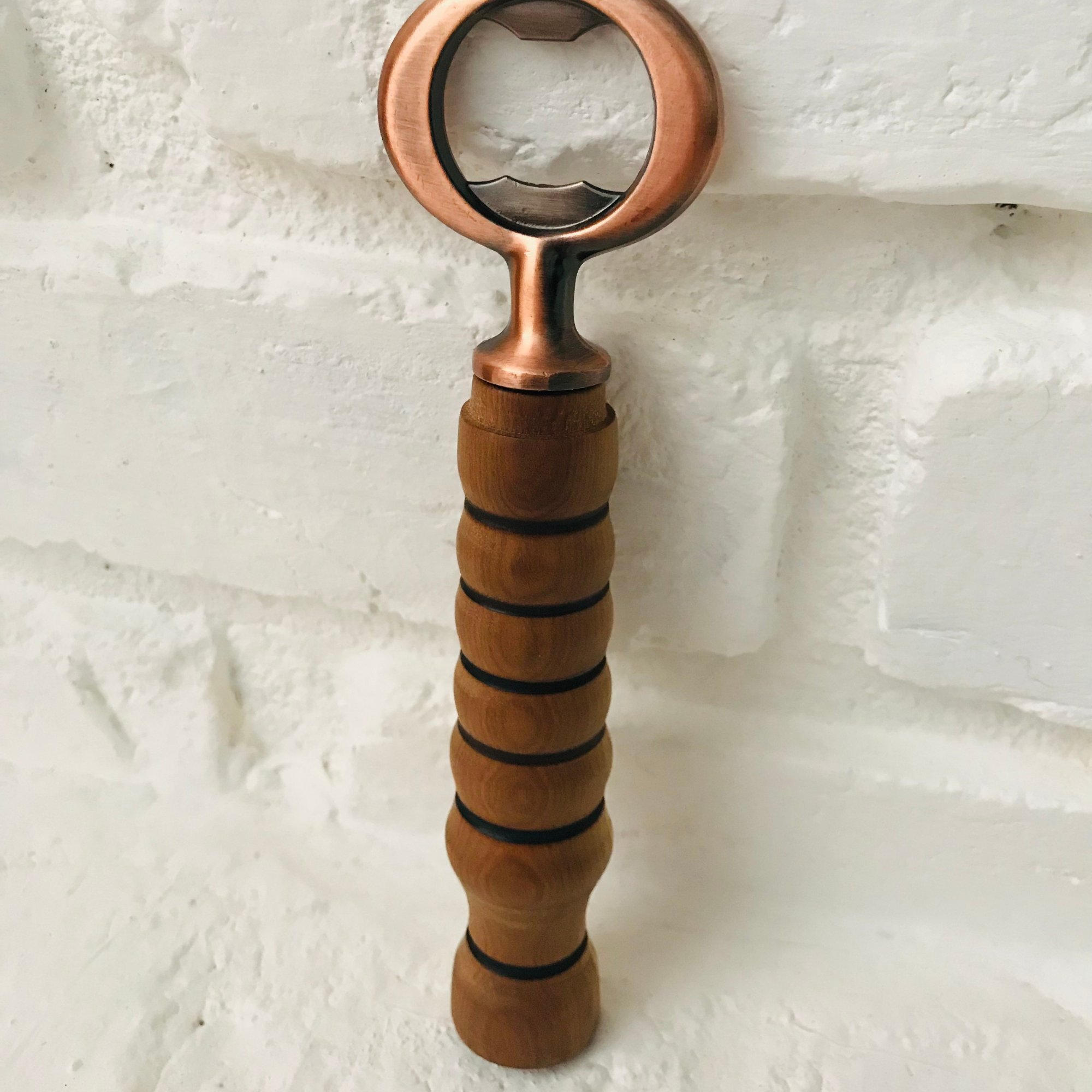 Hand-Turned Wooden Bottle Opener | Poplar & Copper