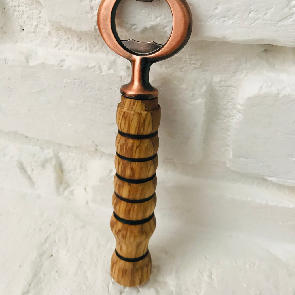 Hand-Turned Wooden Bottle Opener | Poplar & Copper
