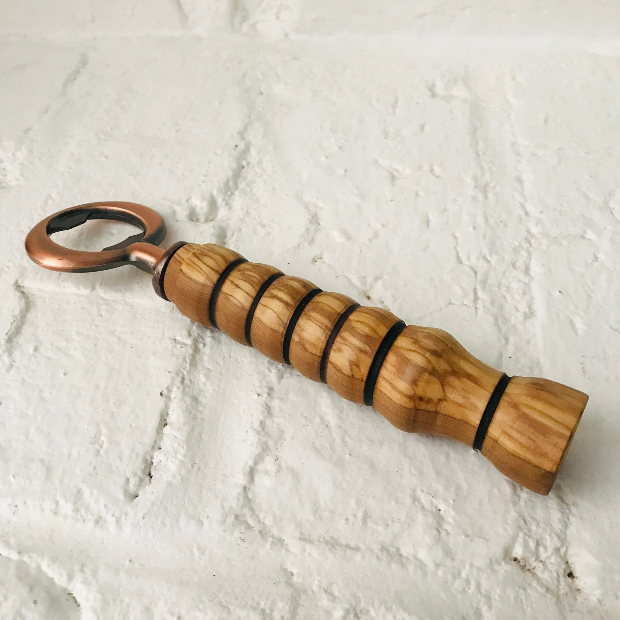 Hand-Turned Wooden Bottle Opener | Poplar & Copper