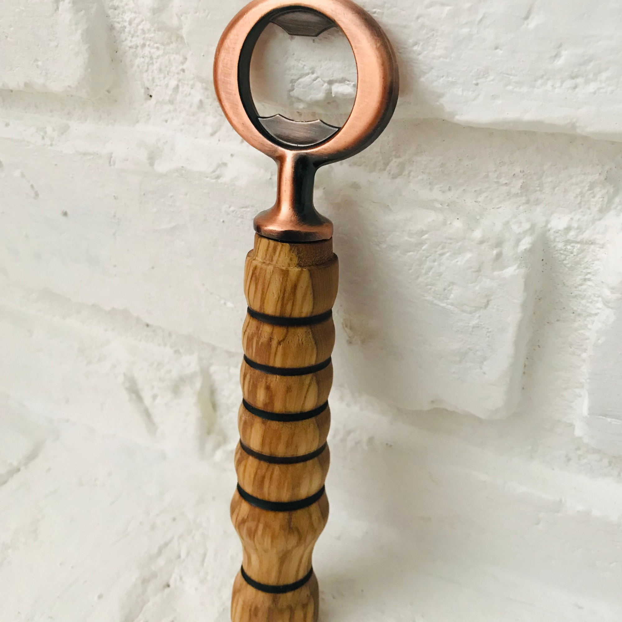 Hand-Turned Wooden Bottle Opener | Poplar & Copper