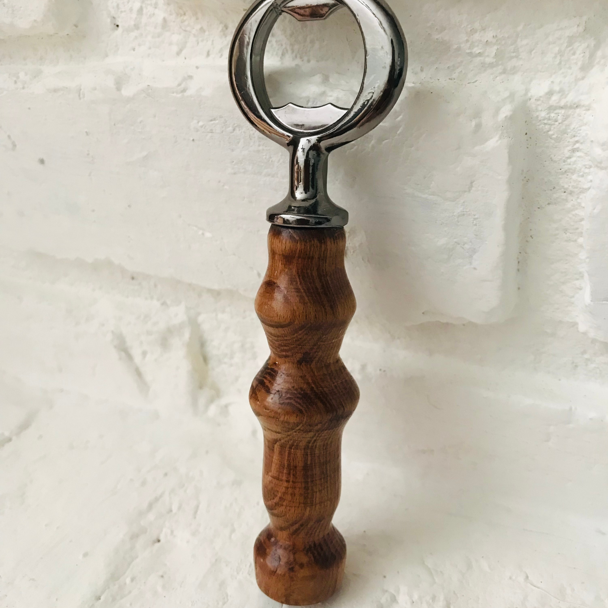 Hand-Turned Wooden Bottle Opener | Beechwood & Silver