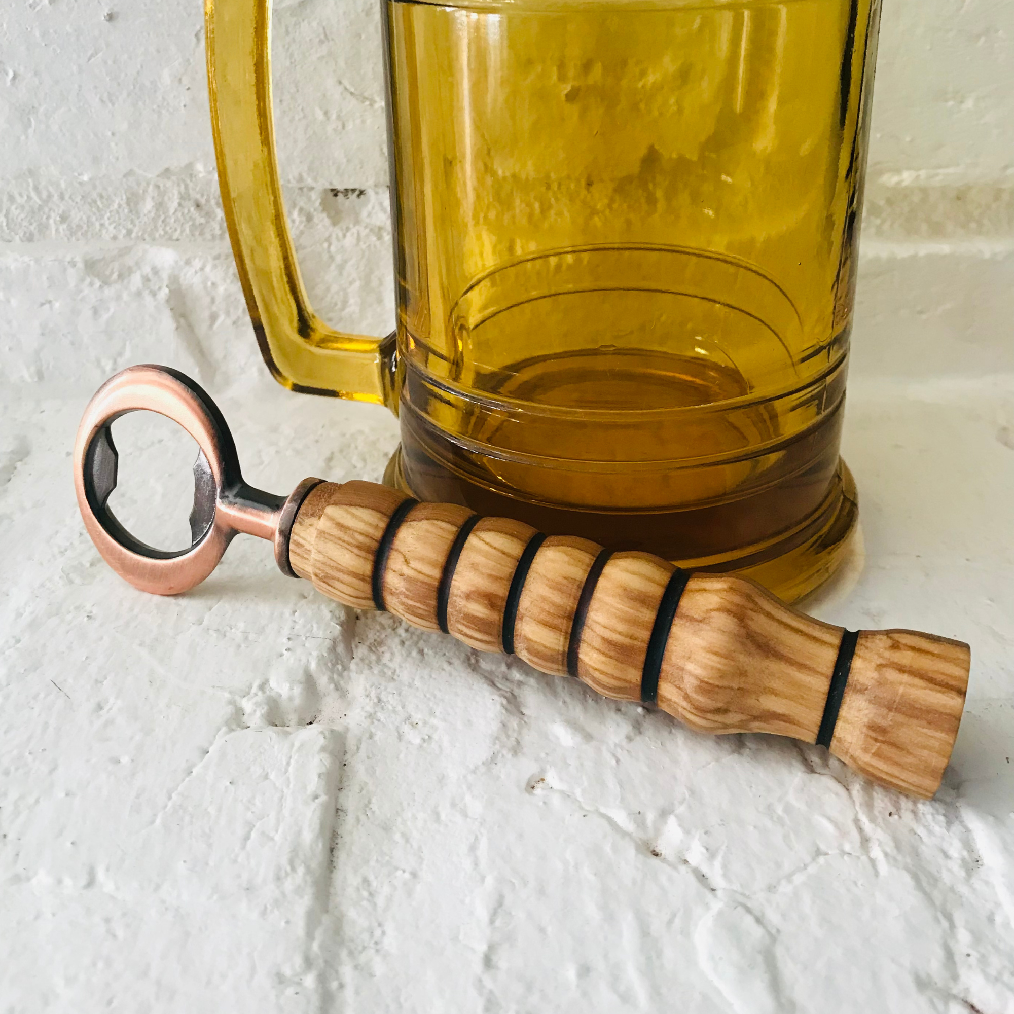 Hand-Turned Wooden Bottle Opener | Poplar & Copper