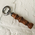 Hand-Turned Wooden Bottle Opener | Beechwood & Silver