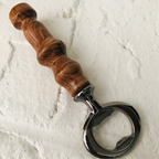 Hand-Turned Wooden Bottle Opener | Beechwood & Silver