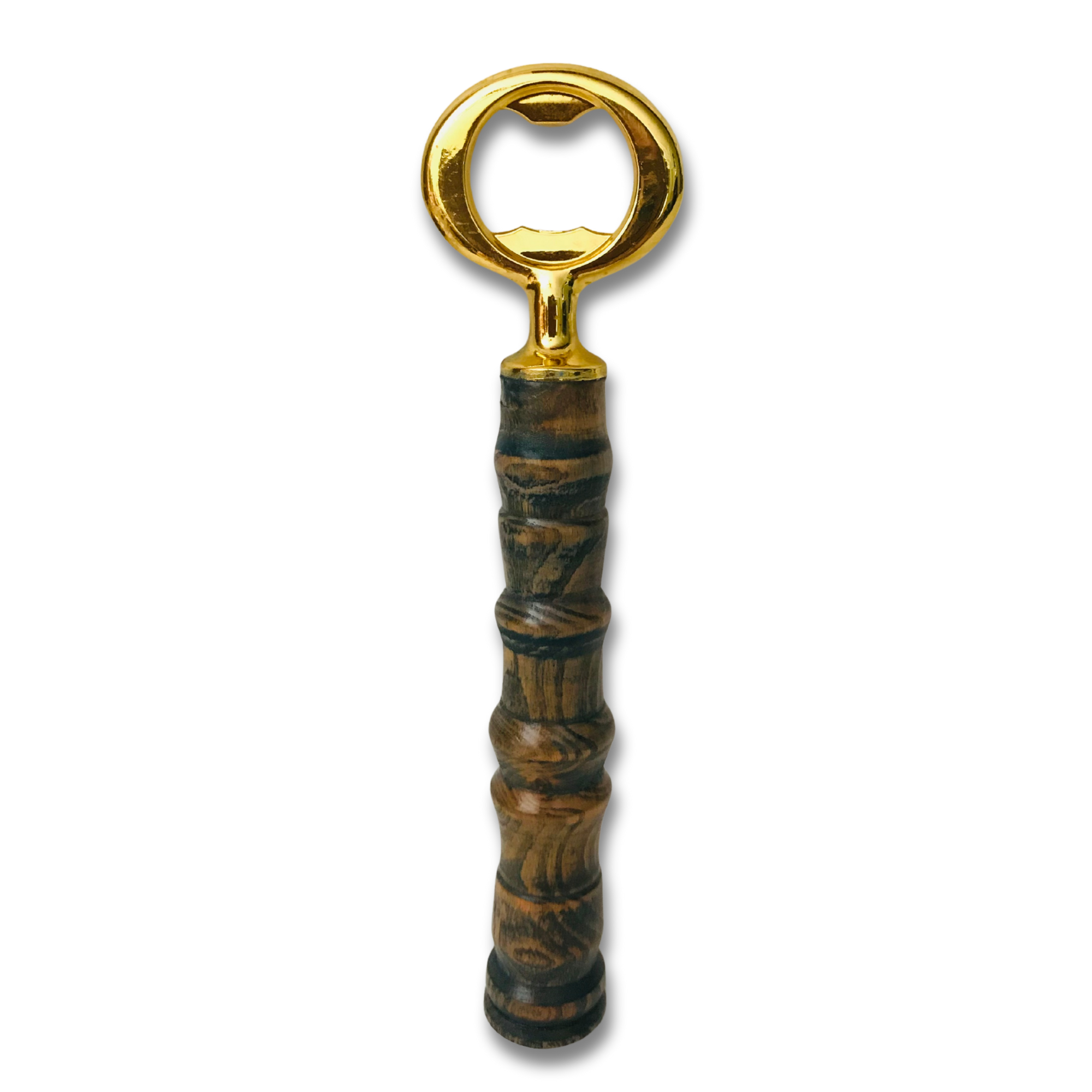 Hand-Turned Wooden Bottle Opener | Beechwood & Gold