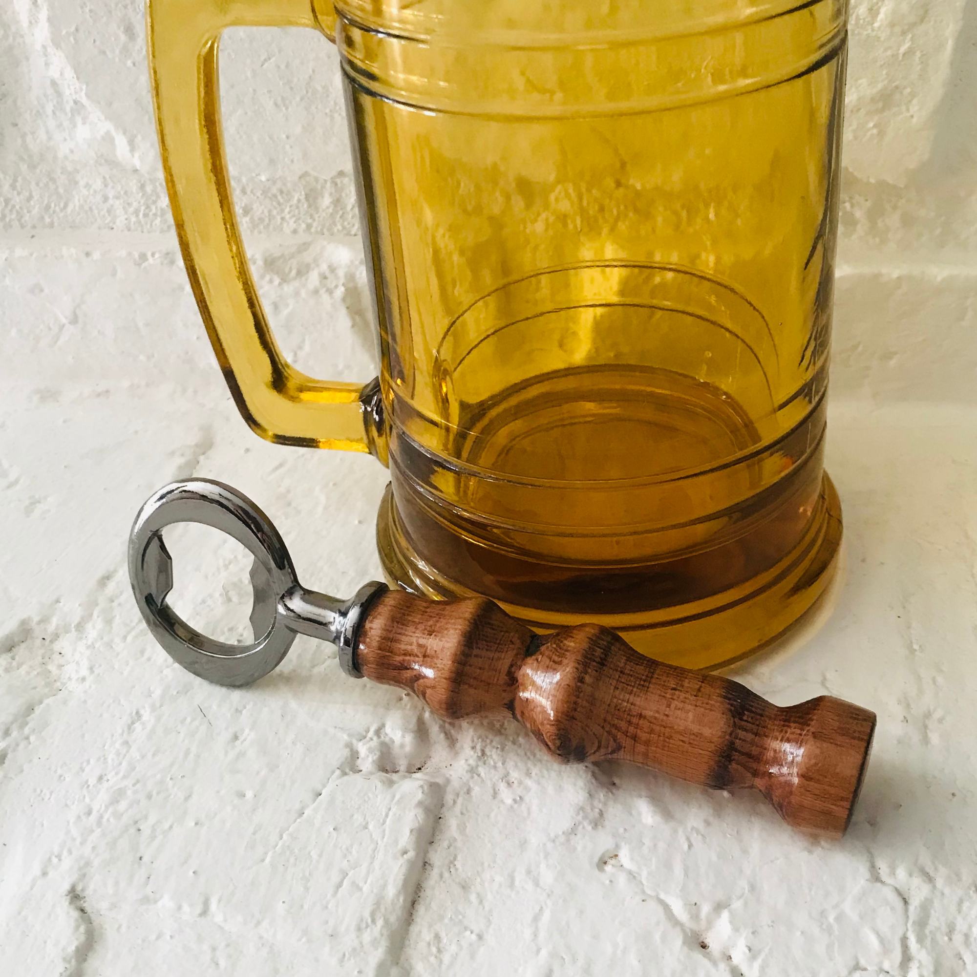 Hand-Turned Wooden Bottle Opener | Beechwood & Silver