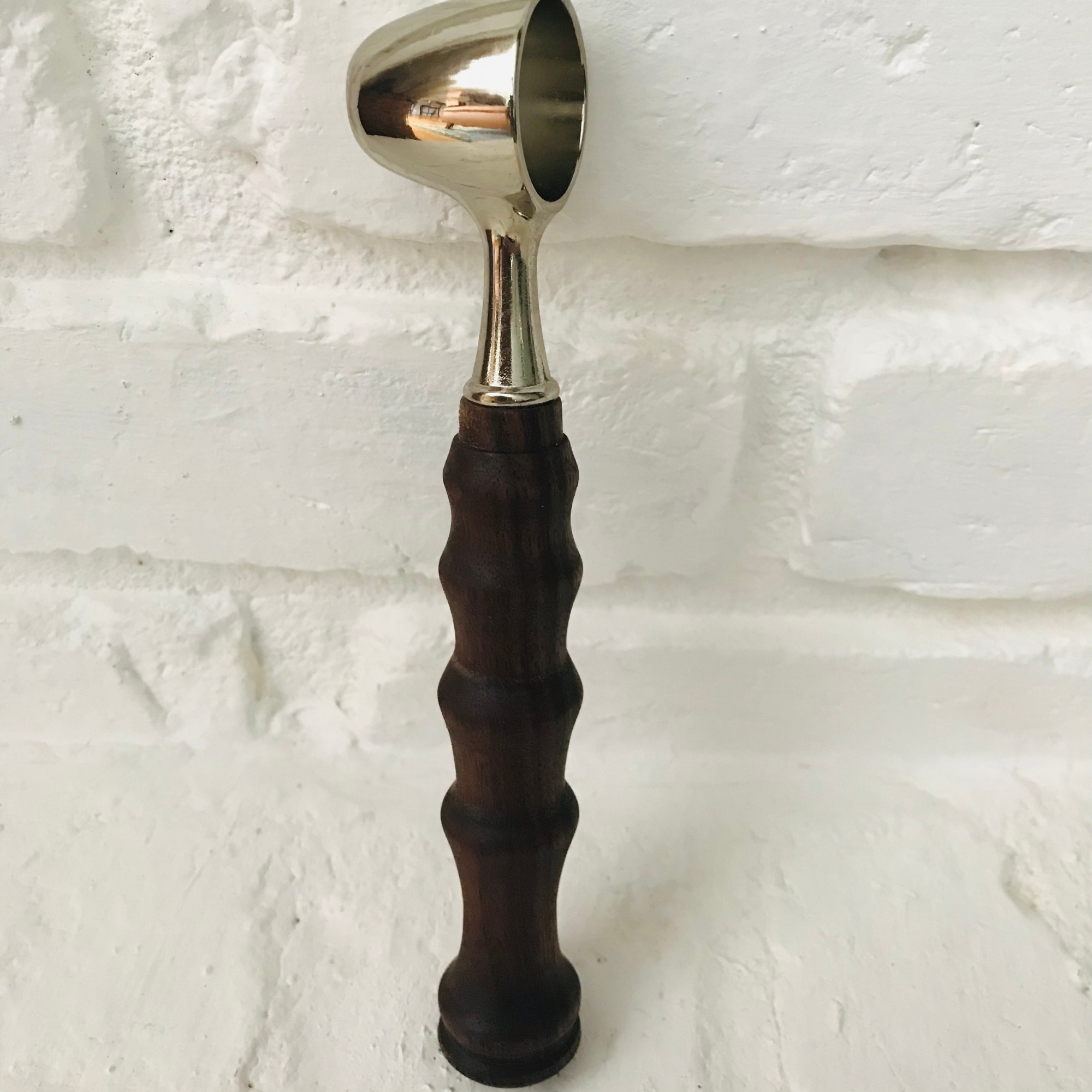 Hand-Turned Wooden Coffee Scoop | Black Walnut & Silver