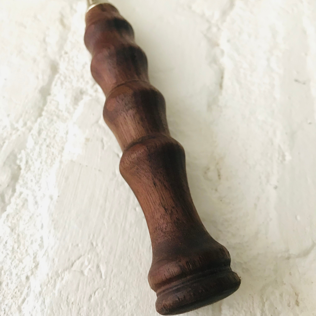 Hand-Turned Wooden Coffee Scoop | Black Walnut & Silver