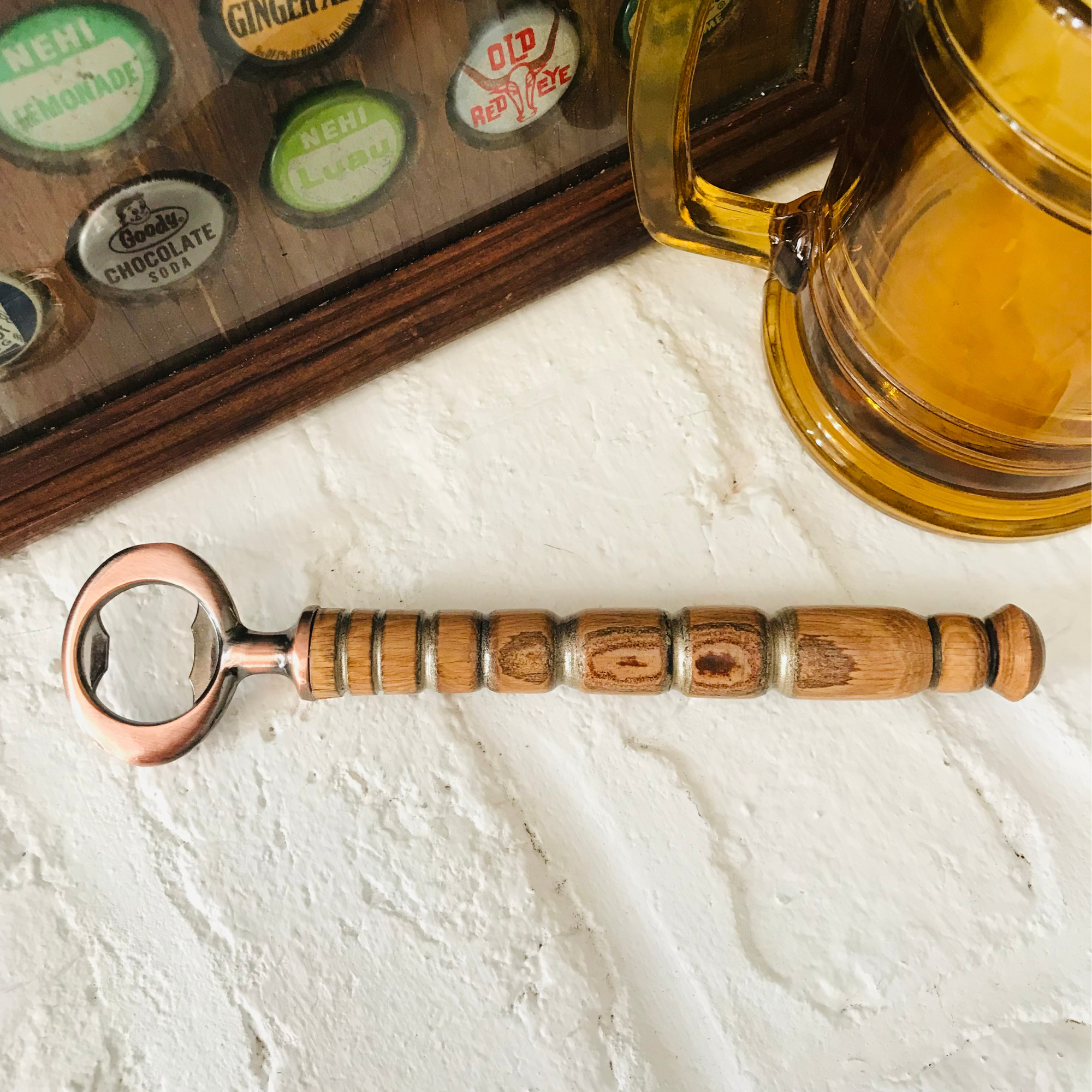 Hand-Turned Wooden Bottle Opener | Beechwood & Copper
