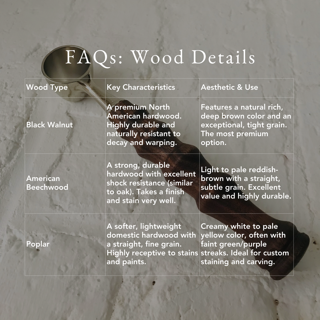 Hand-Turned Wooden Coffee Scoop | Black Walnut & Silver