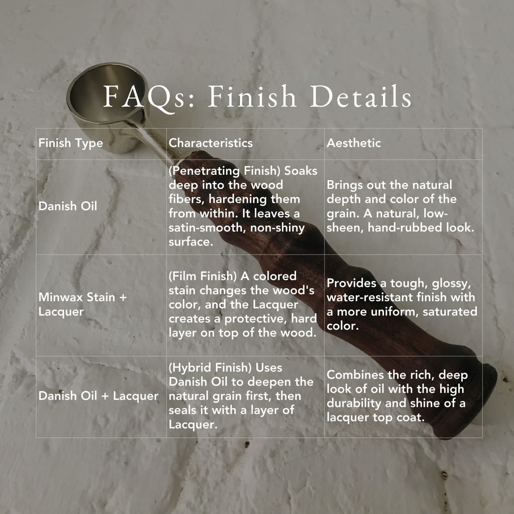 Hand-Turned Wooden Coffee Scoop | Black Walnut & Silver