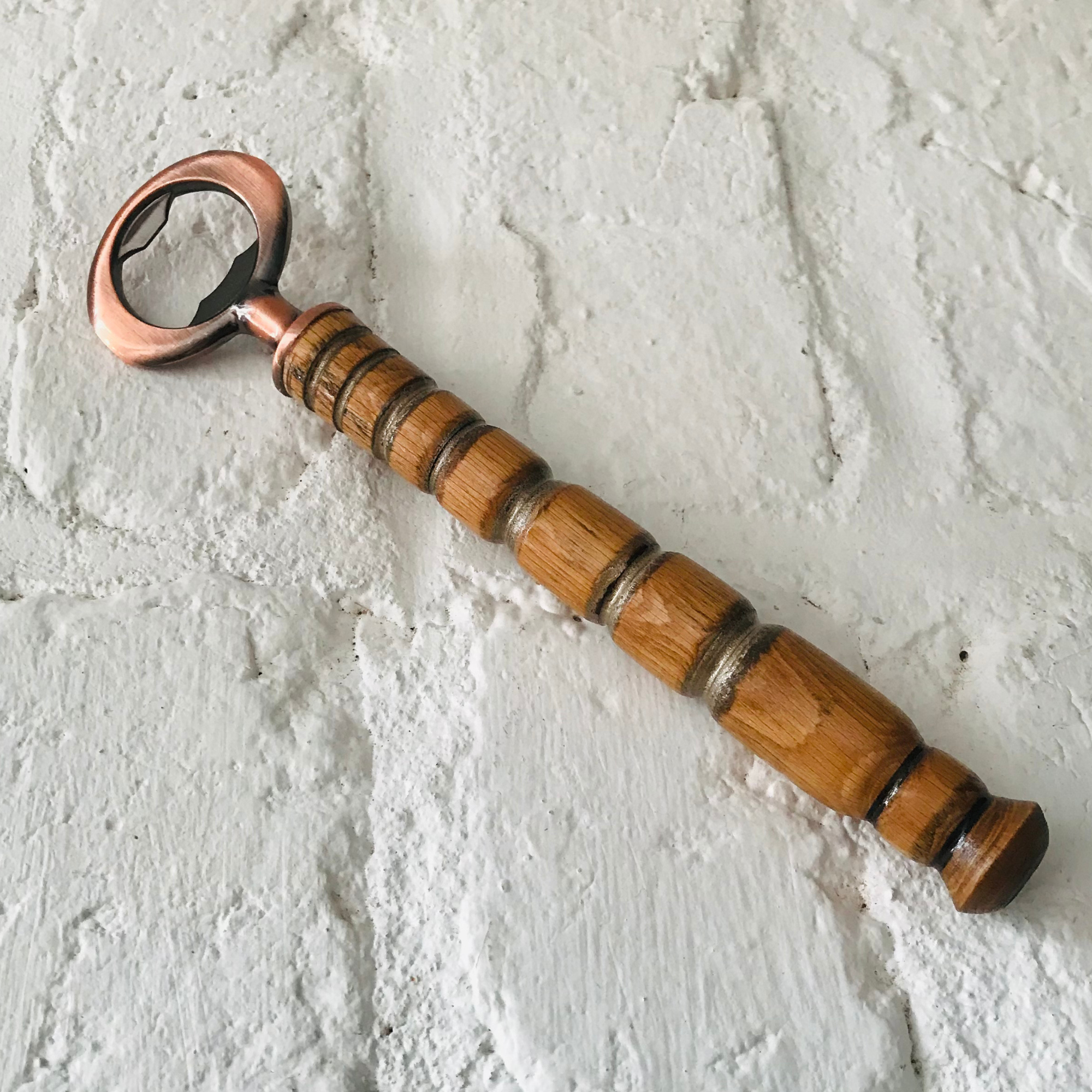 Hand-Turned Wooden Bottle Opener | Beechwood & Copper