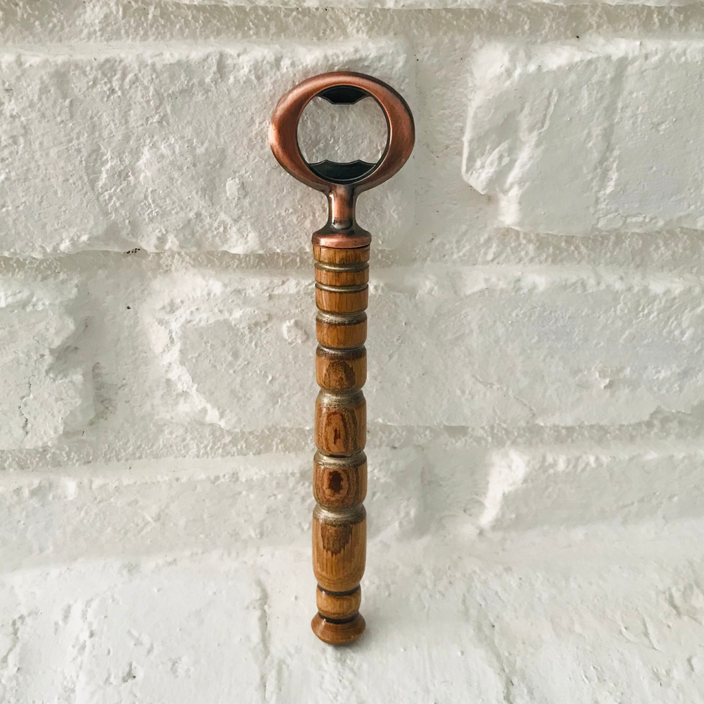 Hand-Turned Wooden Bottle Opener | Beechwood & Copper