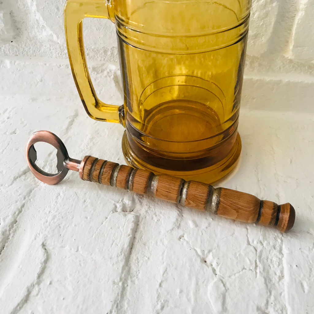 Hand-Turned Wooden Bottle Opener | Beechwood & Copper